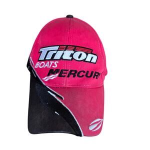 Red Black White Triton Boats Mercury Snapback Hat Cap Unisex Fishing Boating